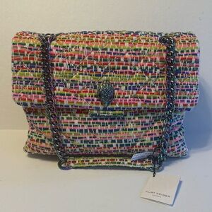 Kurt Geiger Multicolor Tweed Chain Shoulder Bag